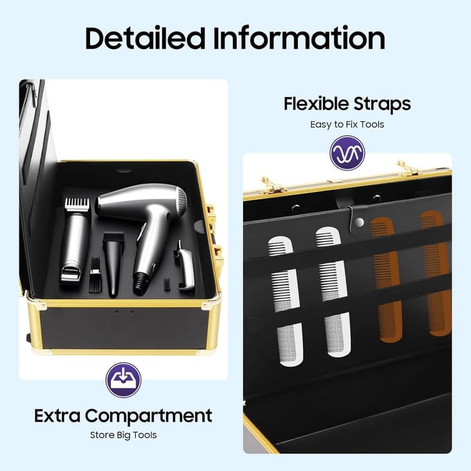 Professionele Barbier Koffers & Organizer voor Haarstyling Tools - Groot Volume