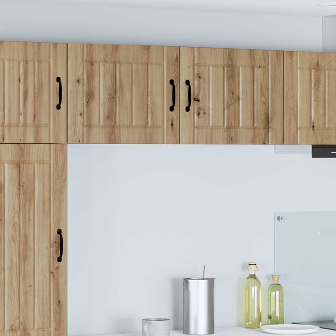 vidaXL - Wandkast - LUCCA - 2 - st - Artisanaal - eiken - Bewerkt - hout