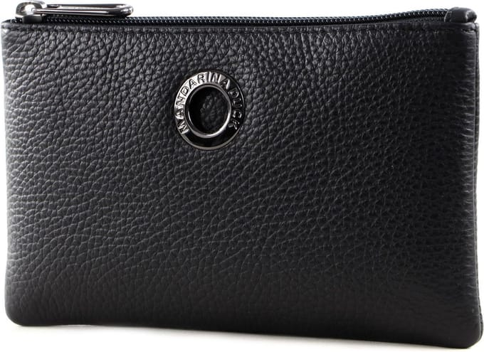 MANDARINA DUCK Leren Utensil zak Mellow Leather Pouch Nero Zwart
