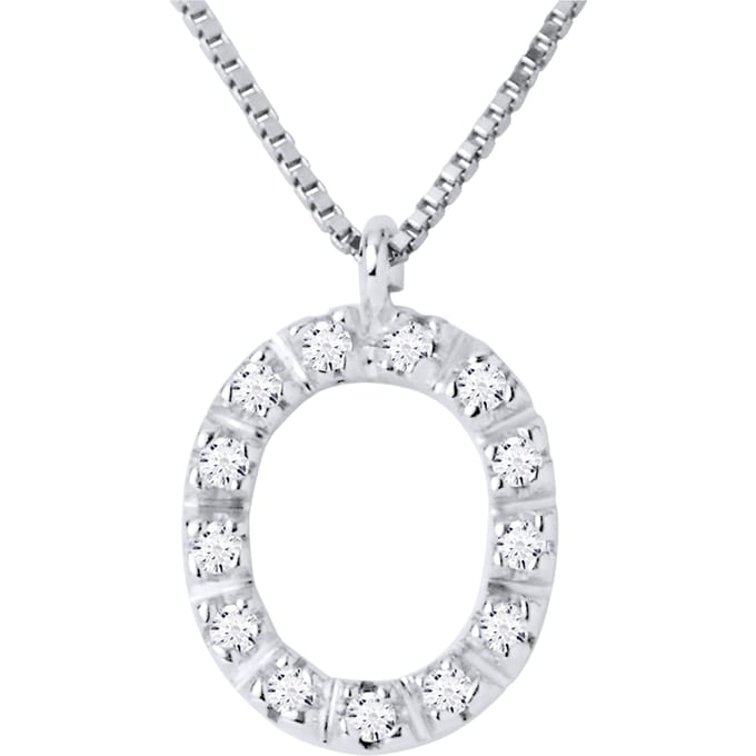 Collar ABC Diamonds 0,07 Cts letter "O" 18K wit