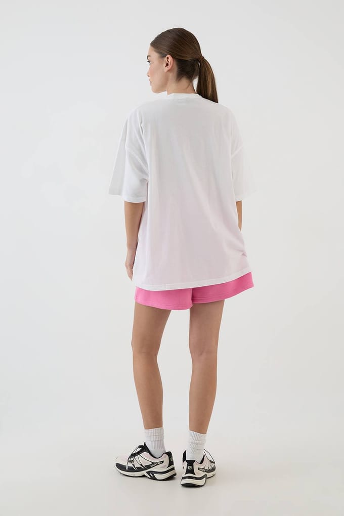 Dames Dsgn Studio Oversized T-shirt Met Schelpenprint | White | Maat: XS