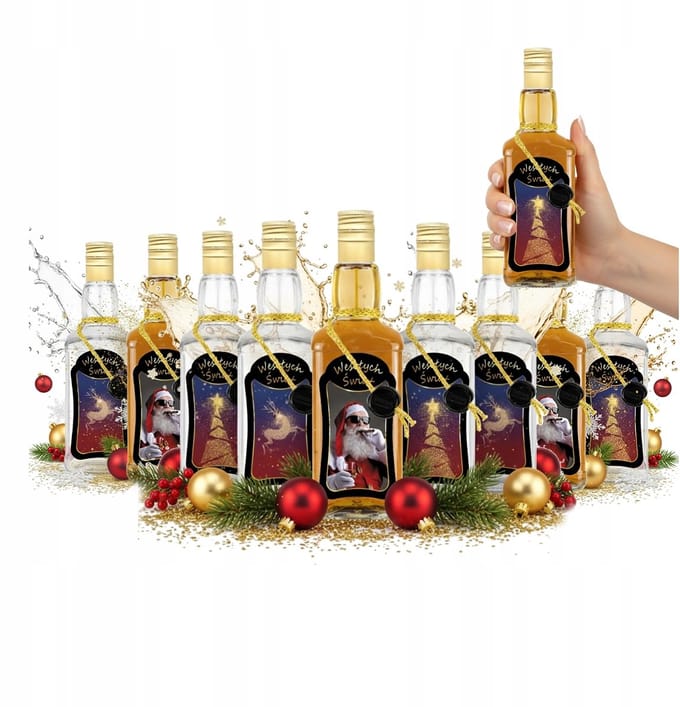 Bimberek - Glazen Fles - 500ml - Decoratief - Kerstontwerp