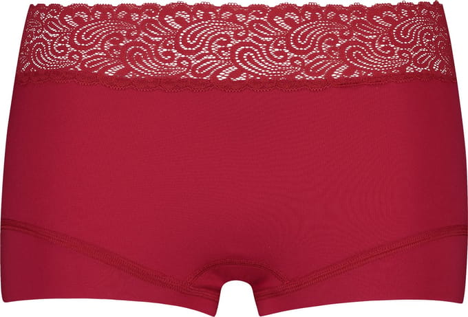 RJ Pure Color Dames Short Kant Donkerrood S