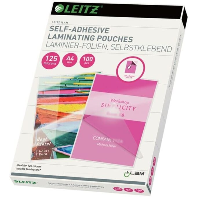 Leitz iLAM Lamineerhoezen Zelfklevend A4 - 125 microns - 100 stuks