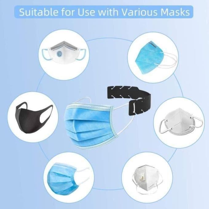 Extensions de Sangle de Masque - Glife - Noir - 20pcs - Crochet d'oreille en silicone - Masque de voyage zwart