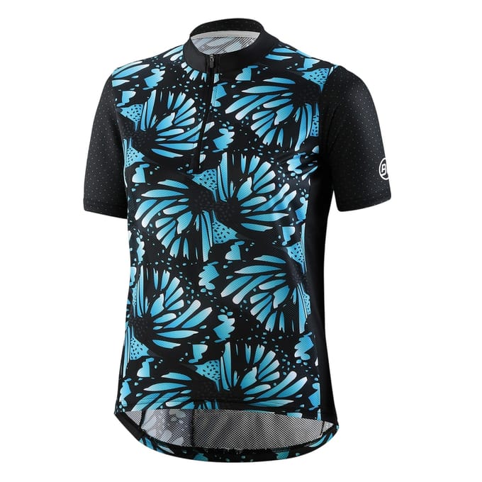 Bicycle Line Dames-jersey met halve rits en losse pasvorm (Zwart)
