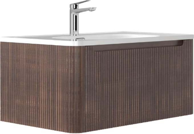 LINEA UNO - Alve 80 - Walnoot - Badmeubel - - 301741