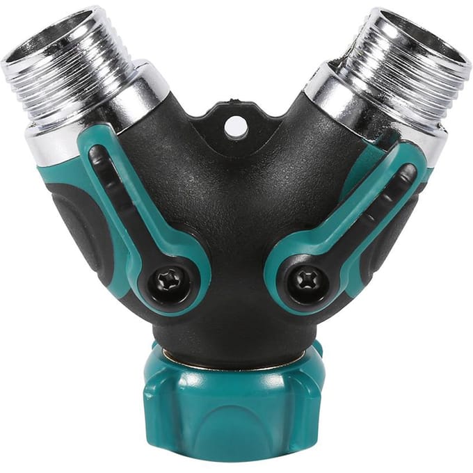 1 Stuks NPT3/4  2-Weg Zware Kwaliteit Tuinslang Splitter Y-Vormig Ventiel Waterleiding Connector Adapter wit