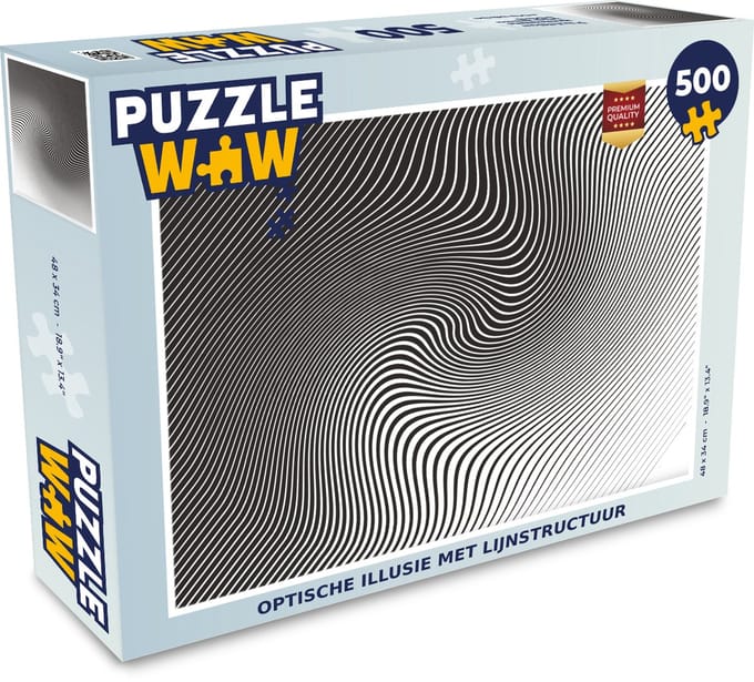 Puzzel Optische illusie met lijnstructuur - Legpuzzel - Puzzel 500 stukjes