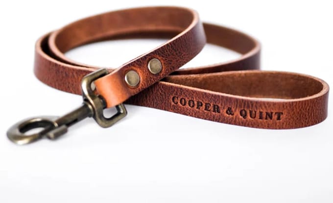 Cooper & Quint No Fuss Hondenriem - Bruin - Smal - 140cm - Oud Messing