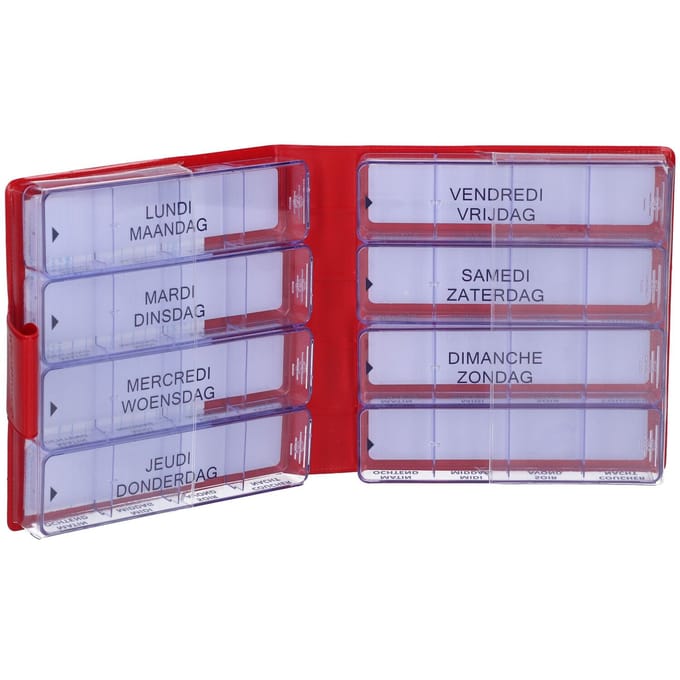 Medidose Pillendoos Groot Model Rood 1 Week