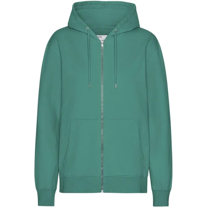 Hooded sweatshirt met rits Colorful Standard Classic Organic Pine Green