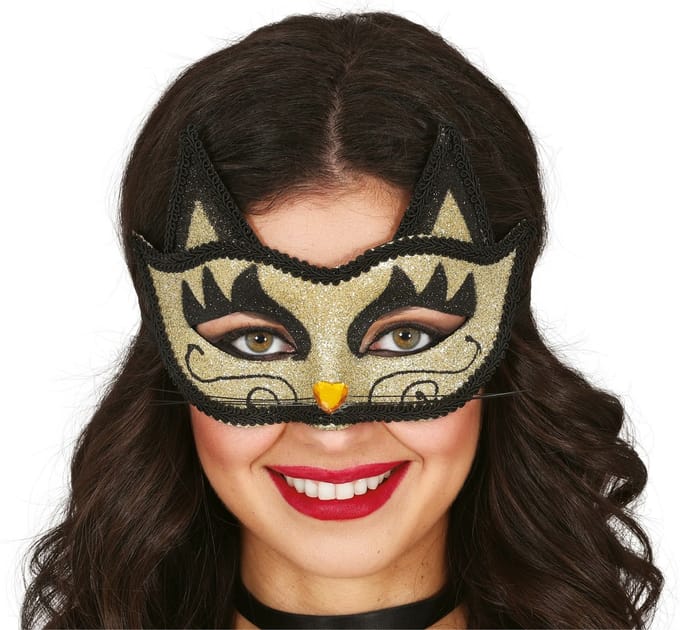 Fiestas Guirca Verkleed oogmasker Venitiaans -kat/poes - volwassenen - Carnaval/gemaskerd bal