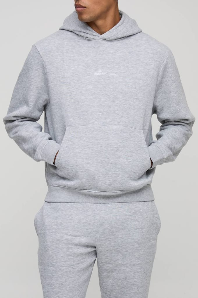 BM Signature Boxy Trainingspak met capuchon | Grey Marl | Size Medium