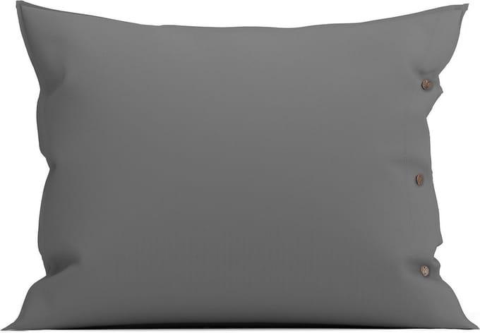 Yellow Kussensloop Percale - Kussenhoes van 60x70 cm - 1 stuk - 100% Katoen-Perkal - Grijs