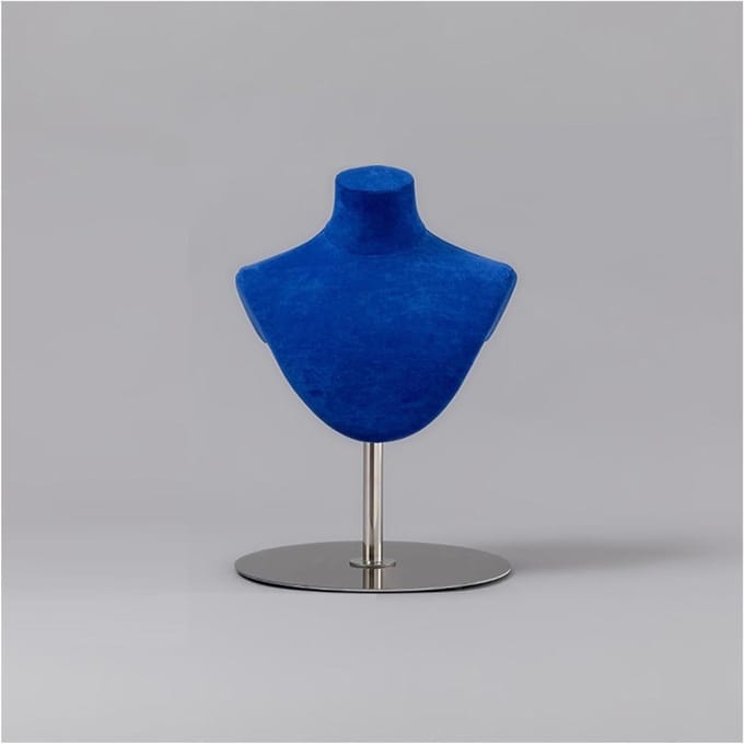 Sieraden Buste - Display Stand - Sieraden Presenteren - Stabiele Verzwaarde Basis - 52 cm Hoogte - Blauw