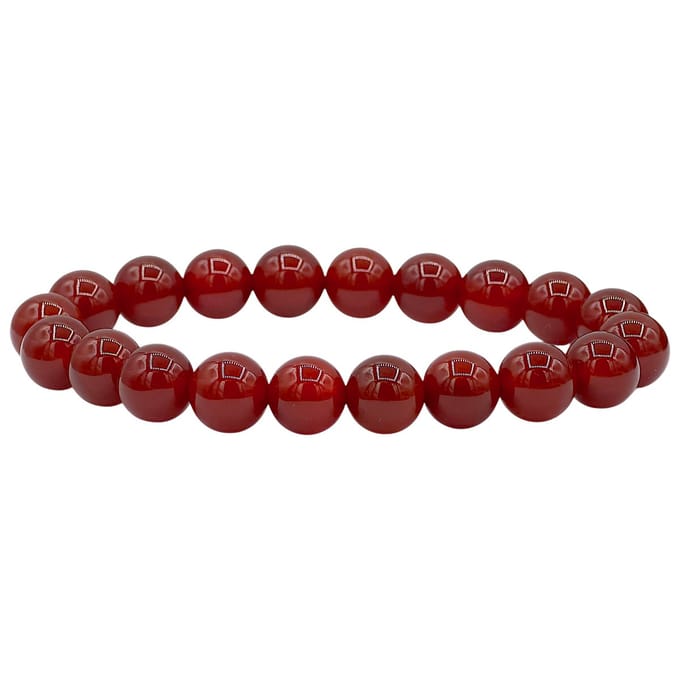 Rode Carneool Armband - Natuursteen Kralen van 10mm - 18cm