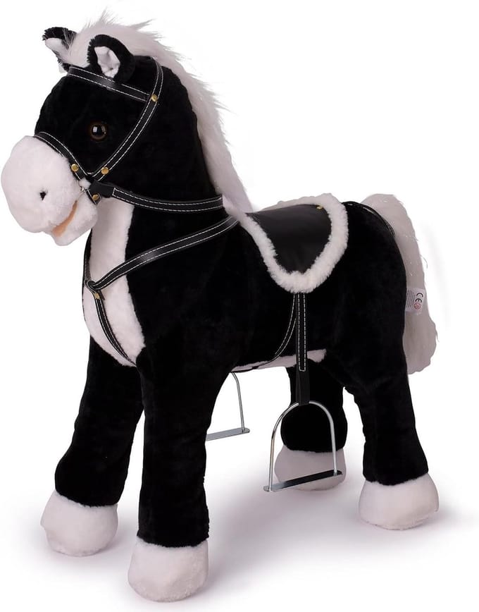 Staand Paard - Stokpaard Pluche - Kinderen Spelen - Compleet Gemonteerd - 60 cm Hoog - Bruin