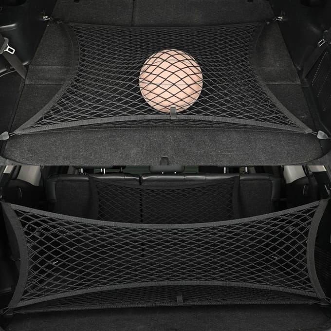 Universeel kofferbaknet elastisch bagagenet bagage organizer opbergnet rekbaar auto-interieurnet netwerkzak zwart