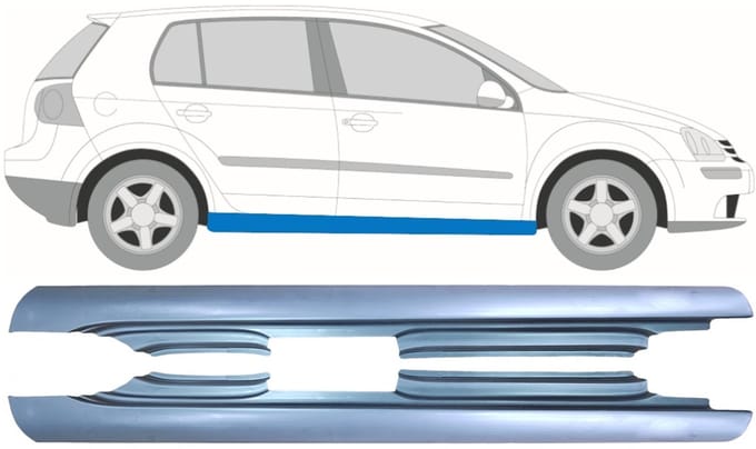 Volledige dorpel voor Volkswagen Golf 5 2003-2009 / Links + Rechts / Set