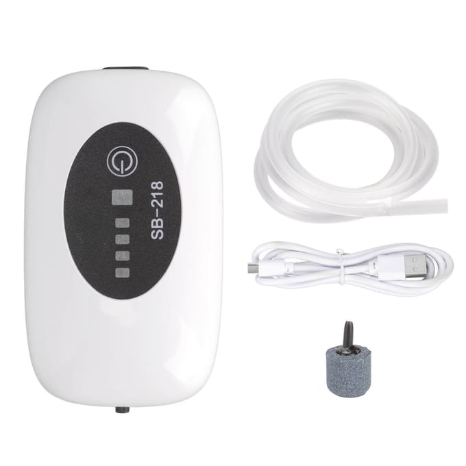 Vis Aquarium Luchtpomp Draagbaar Stofdicht USB-Poort Stille Aquarium Oplaadbare Luchtpomp met Dubbele Modus black