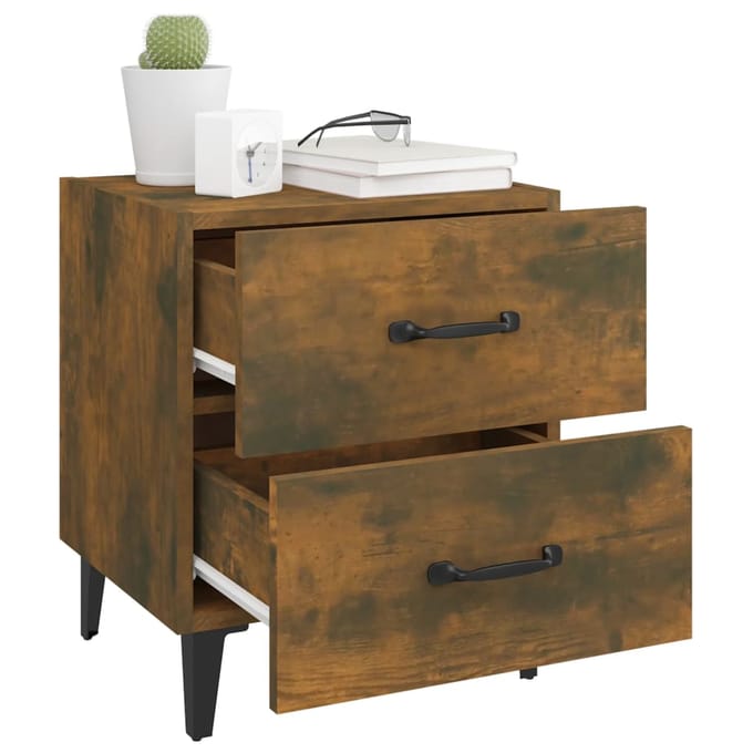 vidaXL - Nachtkastjes - 2 - st - 40x35x47,5 - cm - gerookt - eikenkleurig