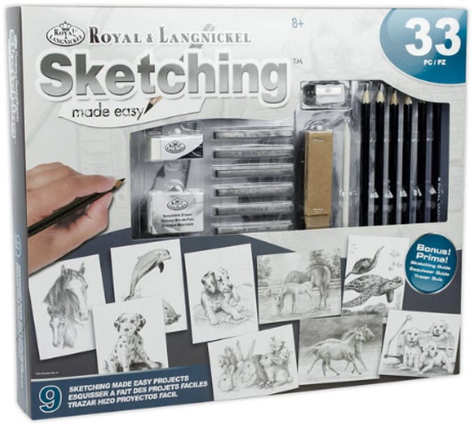 Sketching Made Easy™ – 33-delige set inheemse dieren 9 tekenprojecten Royal & Langnickel