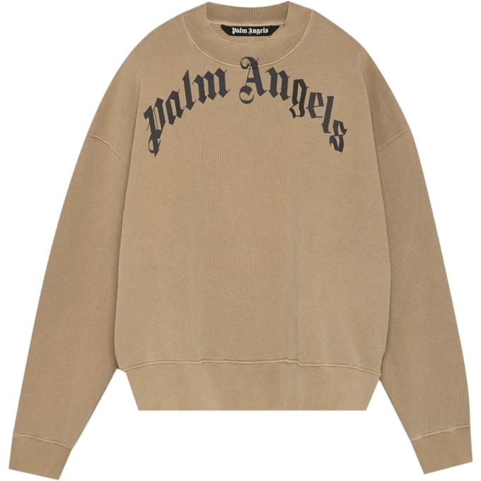 Palm Angels GD gebogen logo beige sweatshirt