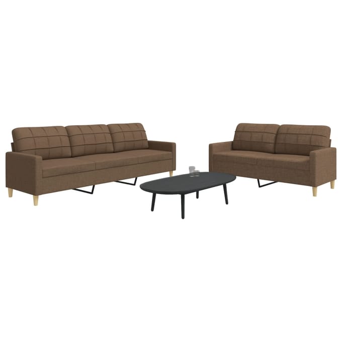 vidaXL - 2-delige - Loungeset - stof - bruin