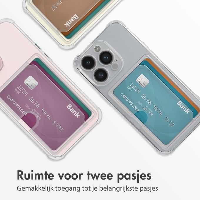 imoshion Softcase Backcover met pasjeshouder voor de Apple iPhone 14 Pro - Transparant