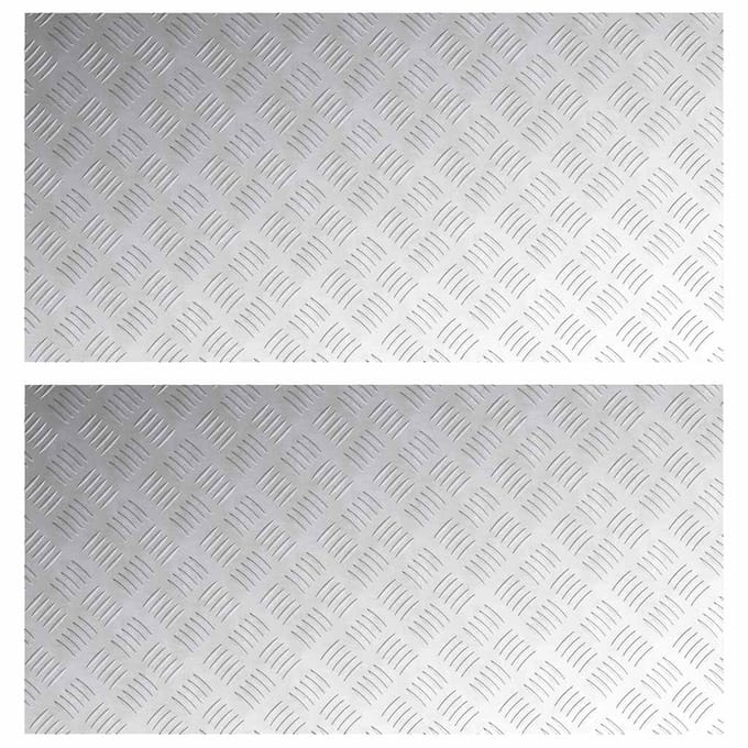 vidaXL - Trapmatten - 2 - st - 100 - x - 50 - cm - Zilver - Aluminium - Rechthoekig