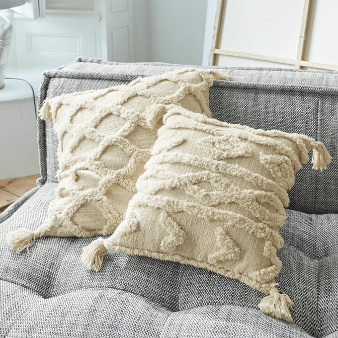 LOBERON Kussenhoes set van 2 Linares crème