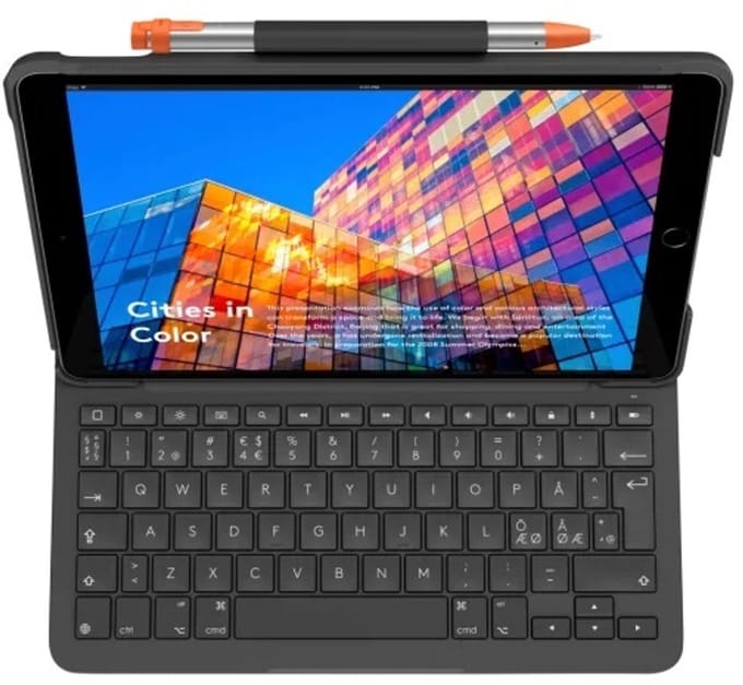 Logitech Slim Folio Grafiet Bluetooth QWERTY Deens, Fins, Noors, Zweeds