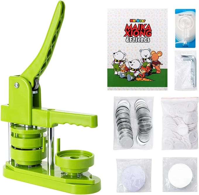 Button Maker Machine 58mm Buttons Zelf Maken Set Groen - Sinterklaas cadeau