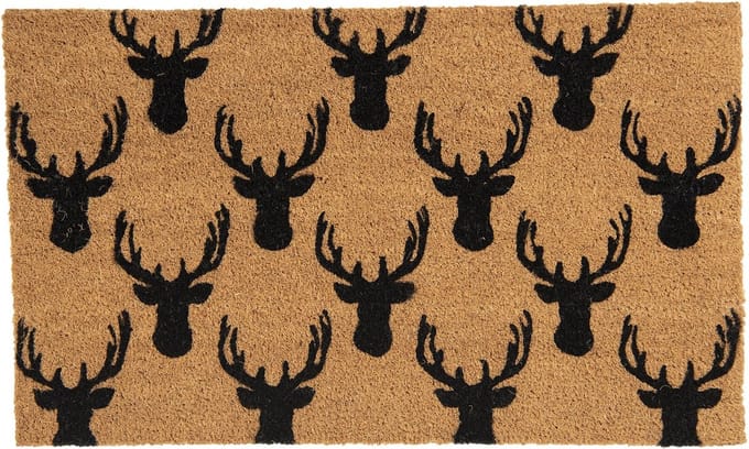 Clayre & Eef Deurmat 75x45 cm Bruin Kokos Eland