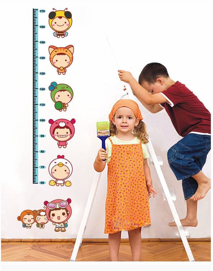 Muurstickers, decoratieve zelfklevende groeimeter voor peuters