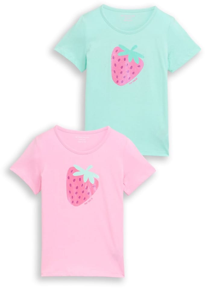 Tom Tailor - T-shirt in 2-pack - Maat 92/98 - Light Mint