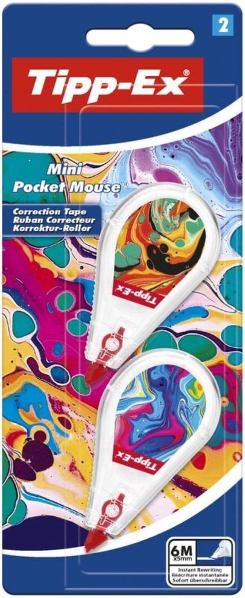 Tipp-Ex 2x mini pocket mouse - 6m x 5mm - decor - decors - correctietape - correctie tape