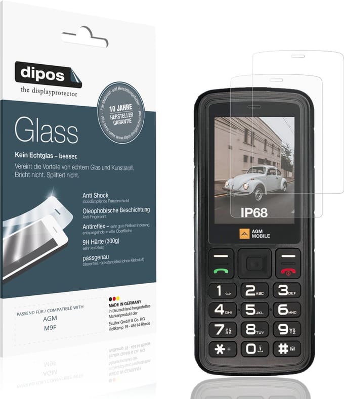 dipos – 2x Matte Pantserfolie geschikt voor AGM M9F | 9H Screenprotector