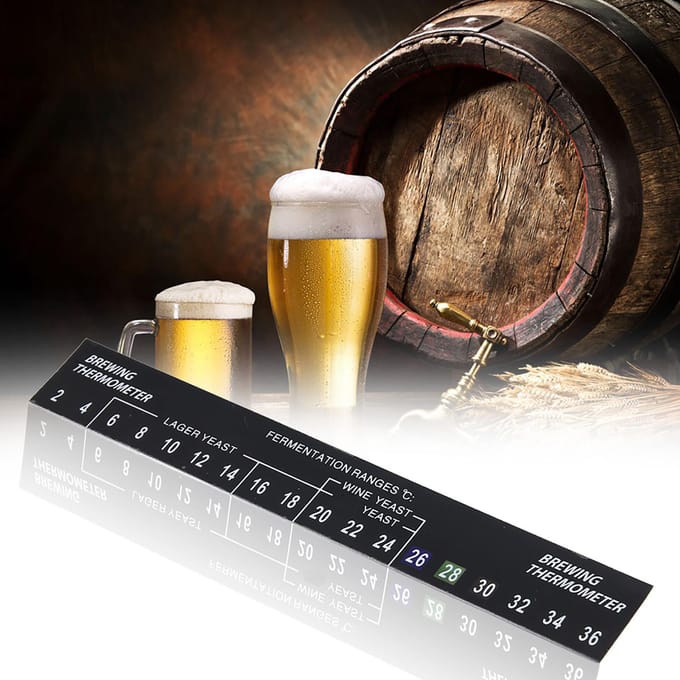 5pcs Stick on Brewing Thermometer Adhesive LCD Thermometer Sticker for Homebrew Beer brown