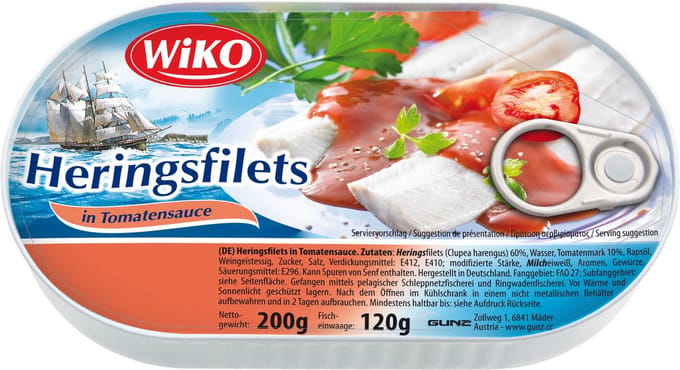 Haringfilets in tomatensaus 200g