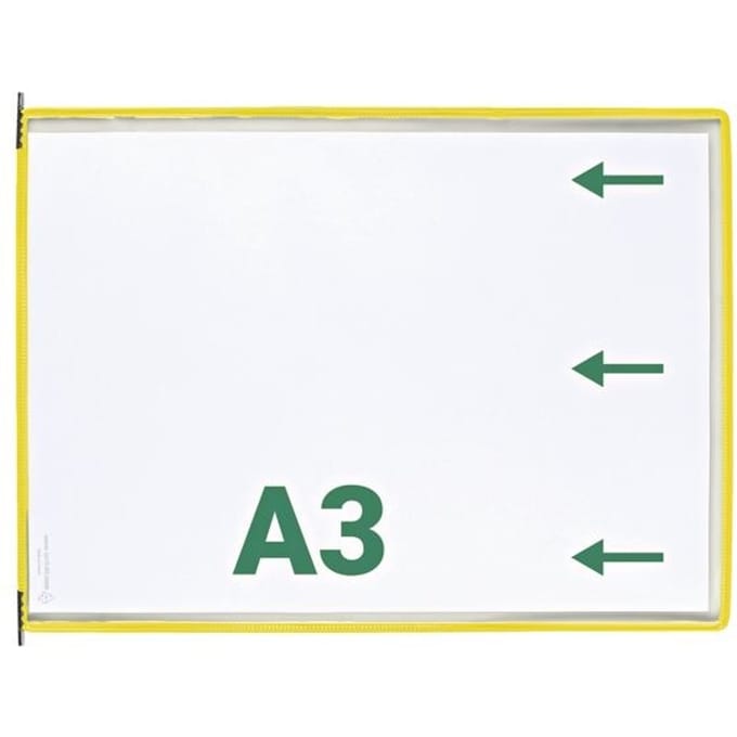Sichttafel Tarifold DIN A3 quer, 10 St., alle Trägersysteme, Metalldrehzapfen, gelb