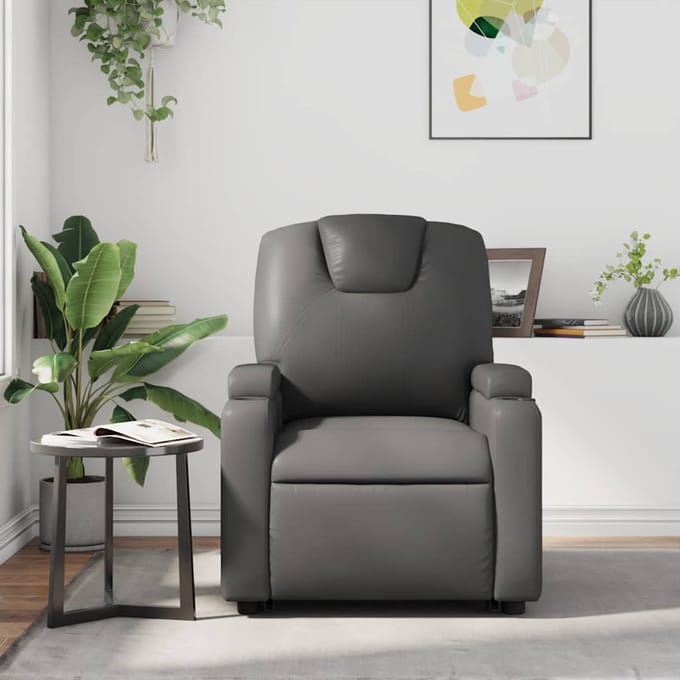 Vidaxl Klapbare Massagestoel, Grijs, Bekleed met Kunstleer