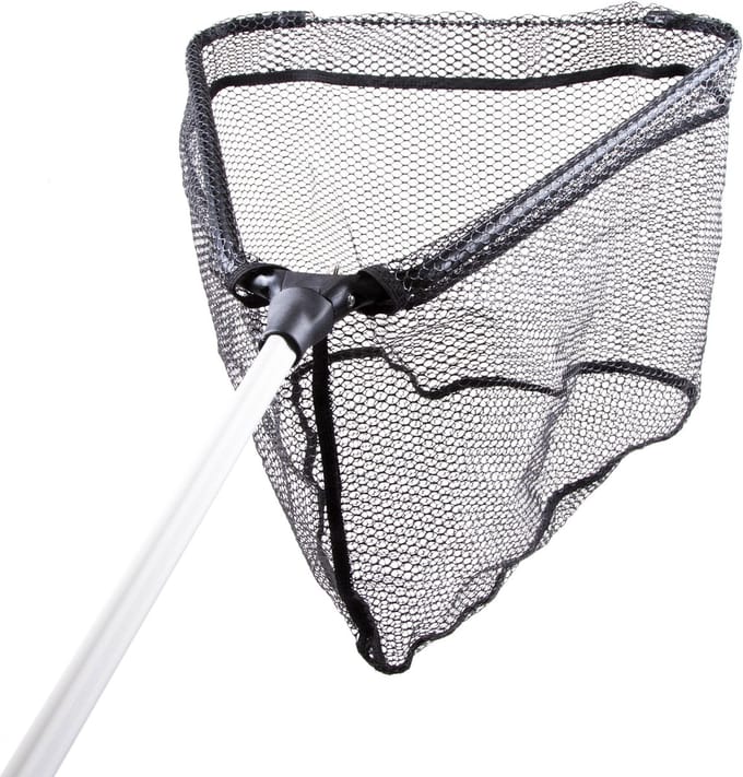 Eurocatch Landingnet Rubber - Schepnet - Visnet - 50x50 cm - Opklapbaar - Aluminium steel - Uitschuifbaar - 2m - Stevig