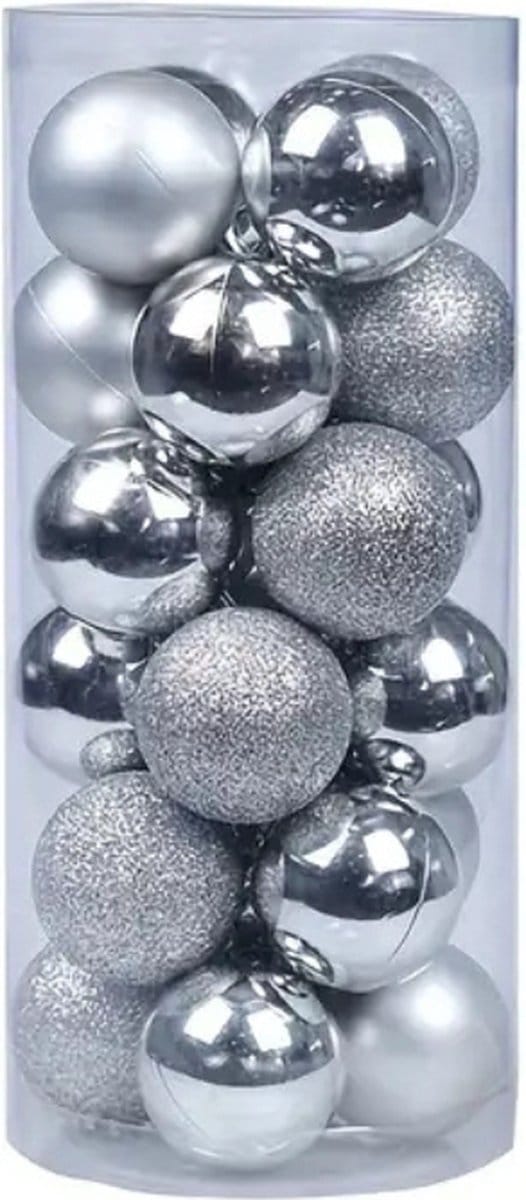 Nivard Kerstballen - Kerstversiering - Plastic - Zilver - 24 stuks