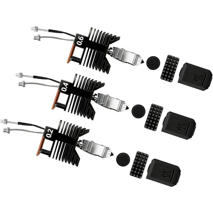 3 STKS Hotend Vervanging voor Snapmaker U1 3D-printer 0,2 mm 0,4 mm 0,6 mm Mondstuk 48W Snelle Verwarming Keramische Hot End Kit black