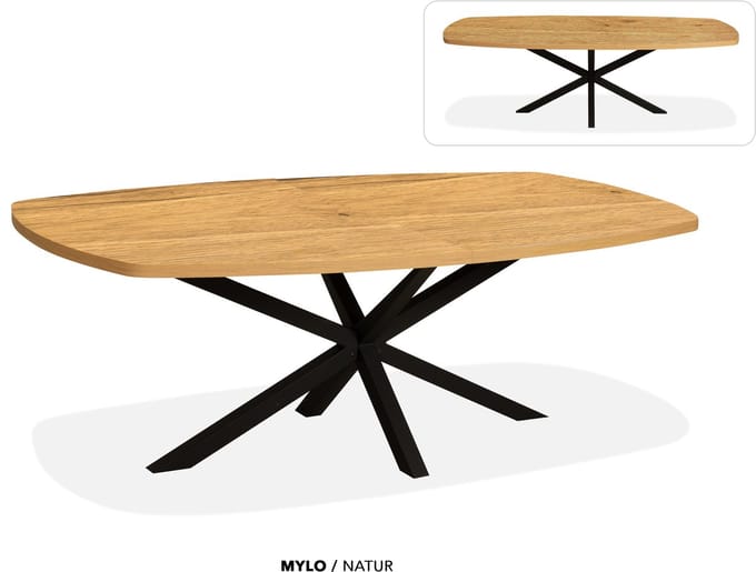Maxfurn - Deens ovale uitschuiftafel 200/260cm | Zeer krasvast | Kleur: Natur