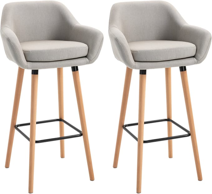 HOMCOM Barhocker mit Fußstütze 835-141