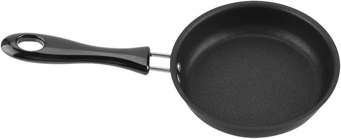 Mini Koekenpan - Eierpan Klein - Ontbijt Maken - Draagbaar Non-stick - 12 Cm Diameter - Zwart