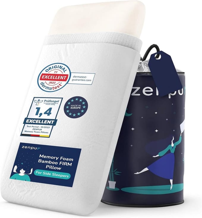 Ergonomische traagschuim kussens set van 2 - Bamboehoezen - 60 x 40 cm - Oeko-Tex gecertificeerd